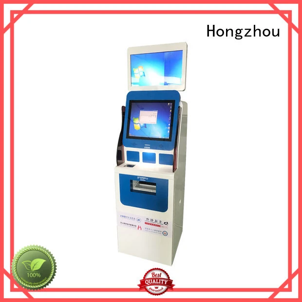 Dual screen Kiosk with A4 printer ID card reader QR card reader in hospital 1