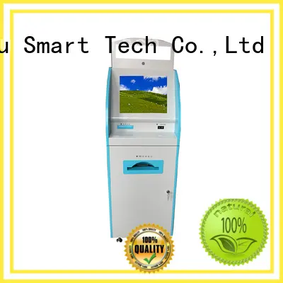 Touch screen internet patient self check in kiosk for line up in hospital with coin operated and metal key board 1