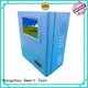Wall mounted payment kiosk with blue powder coated in bank1 1