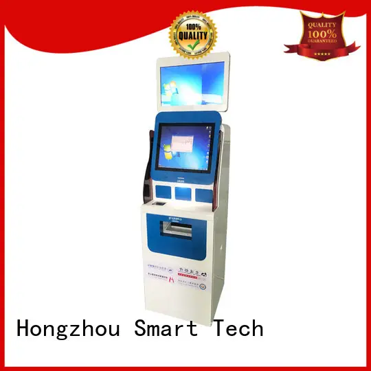 Dual screen Kiosk with A4 printer ID card reader QR card reader in hospital1 1