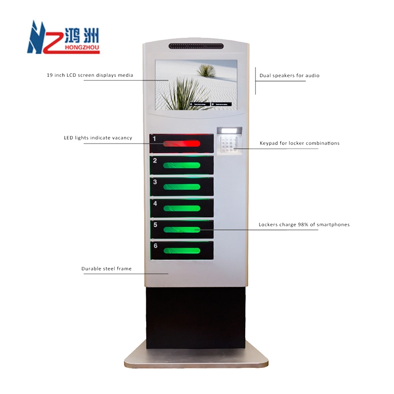 Touch screen self service cell phone charging kiosk 1