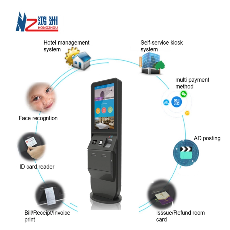 China Manufacture High Tech Hotel Lobby Check in Kiosk with Face Recognition 1