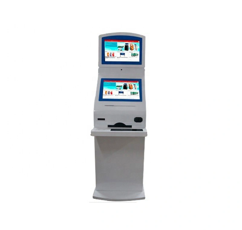 Dual screen 19 inch touch screenticket check kiosk with payment function in bus station 1