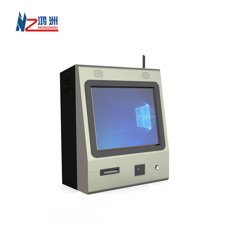 wall mounted cashless payment kiosk with printer and barcode scanner 1