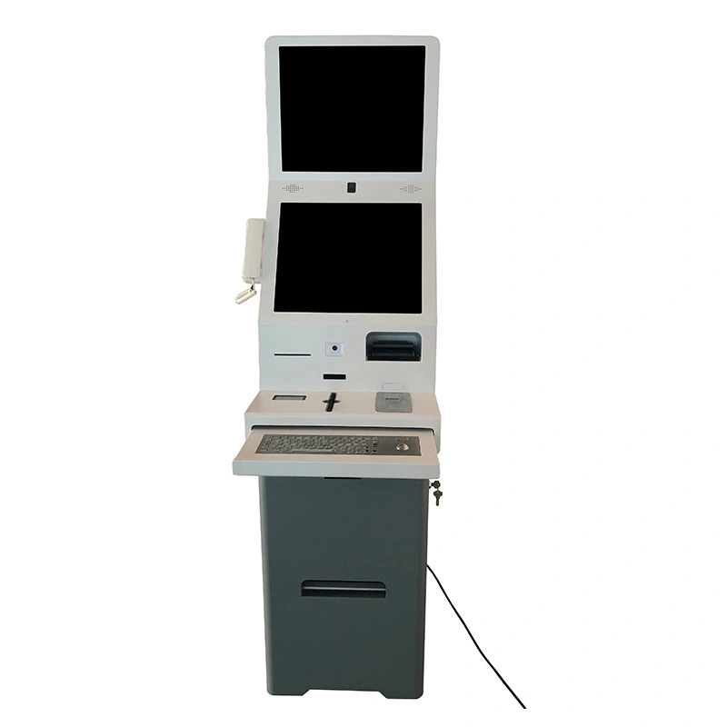 Free Standing Self Service Machine Interactive Hotel Check In QR reader Kiosk 1