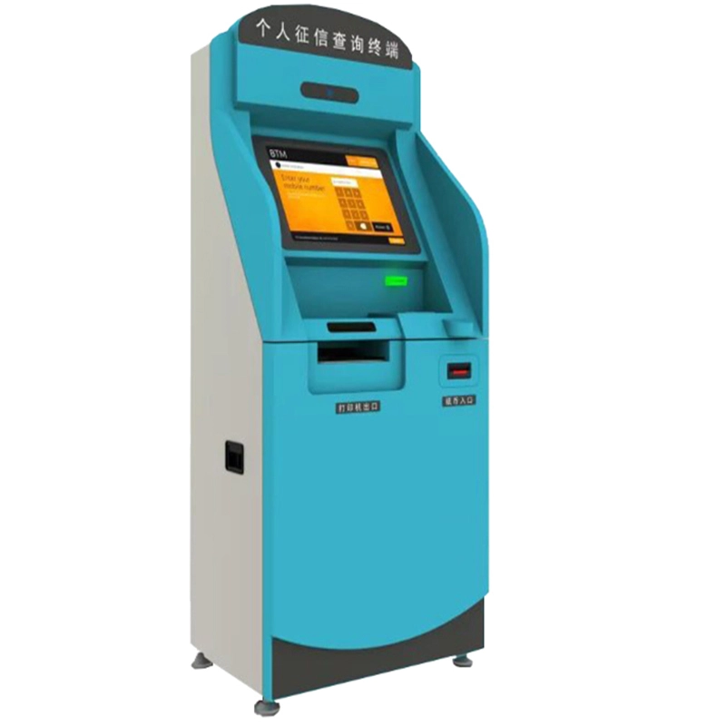 smart whole process tax system kiosk with 19'' touch screen and movable caster 1