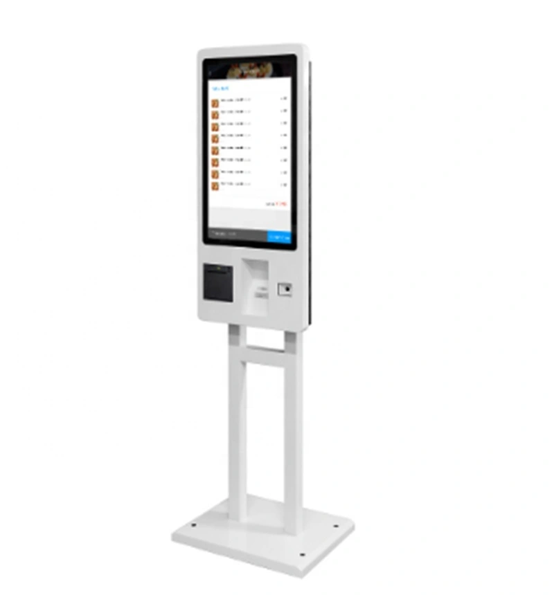 standing smart 21.5 digital signage self service menu order kiosk with QR code scanner shenzhen factory 1