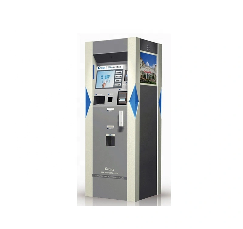 19 inch digital display kiosk with scanner printer coin operated module 1