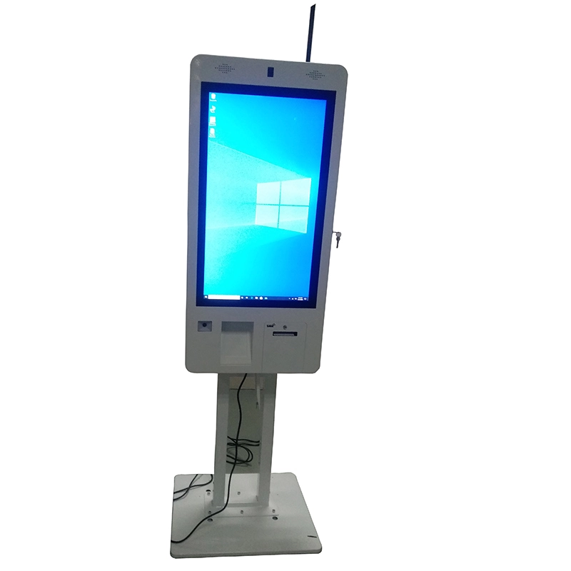 all-in-one tailormade digital signage restaurant kiosk with QR code scanner and printing 1