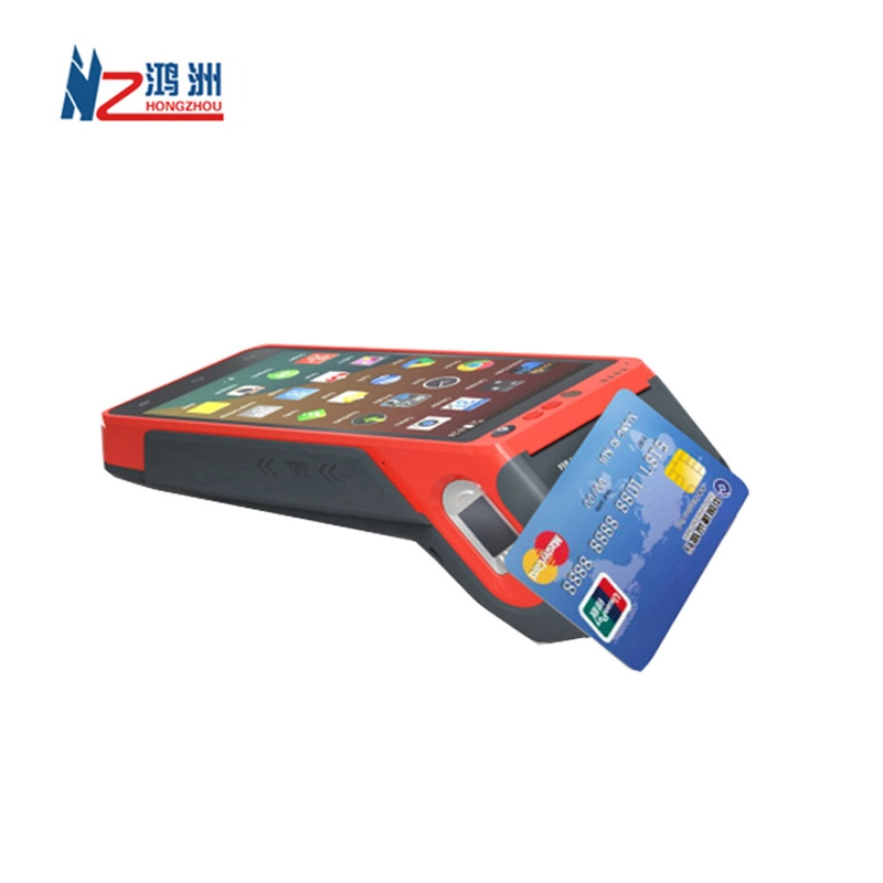 4G Wifi 5.5 Inch Touch Screen Handheld Mobile Android 9.0 Smart STQC Biometric Fingerprint POS Terminal with Printer and NFC 1