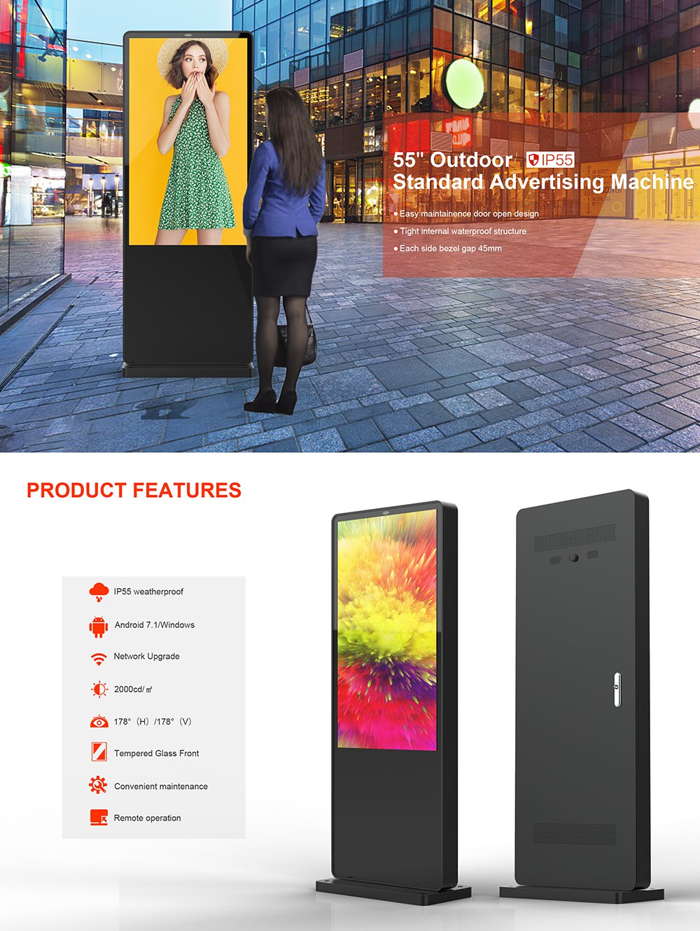 Outdoor/Indoor Digital Signage Advertising Display Screen for Business Promotion 6