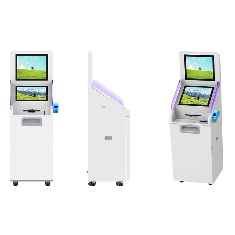Dual Screen 19 Inch LCD Touch Screen A3 A4 Doucument Scan and Print Kiosk with Color Printing and Metal Keyboard 1