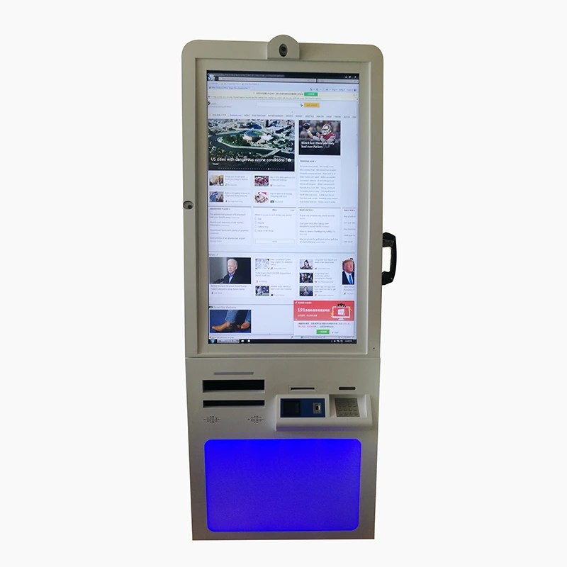 Hospital Healthcare 46inch Touch Screen Kiosk Self-Service Medical A4 Report Printing Kiosk with Pinpad& Qr Code Scanner 1