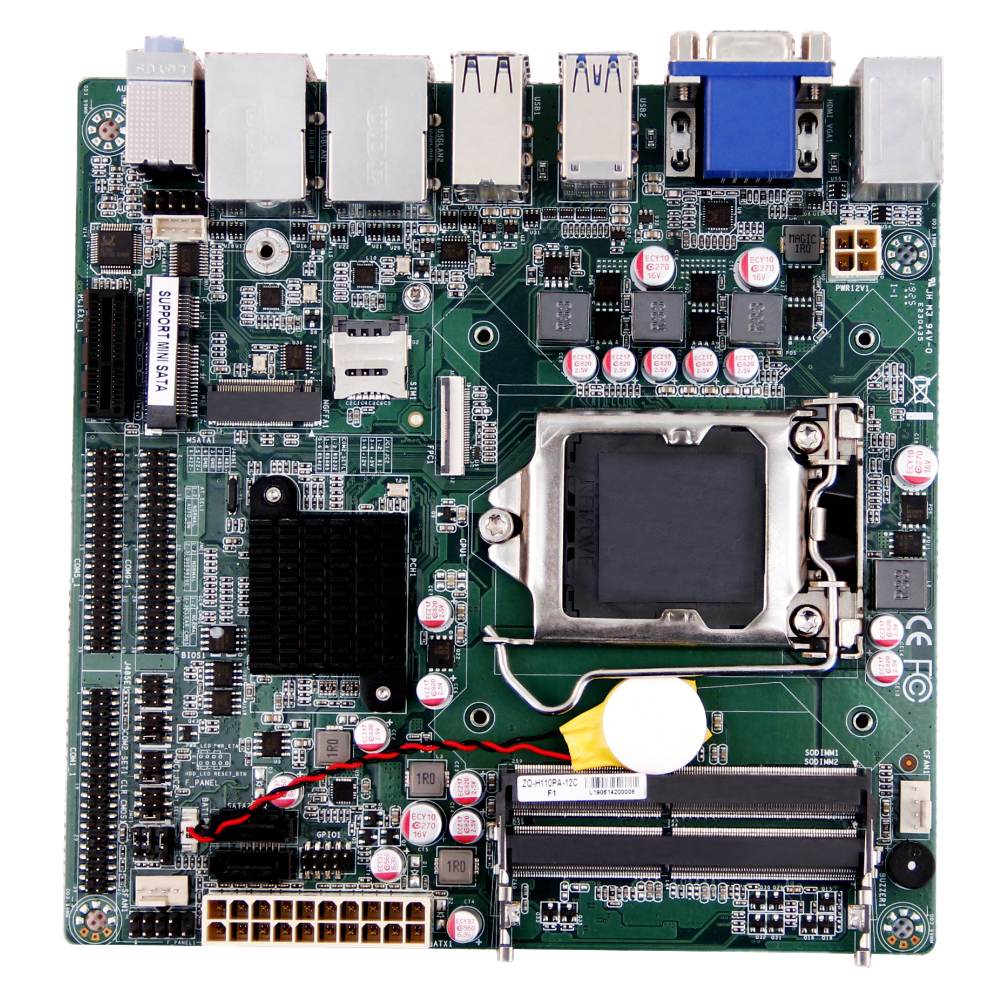 X86 Industrial Motherboard UH110PA-12C with Mini ITX Onboard CPU ...