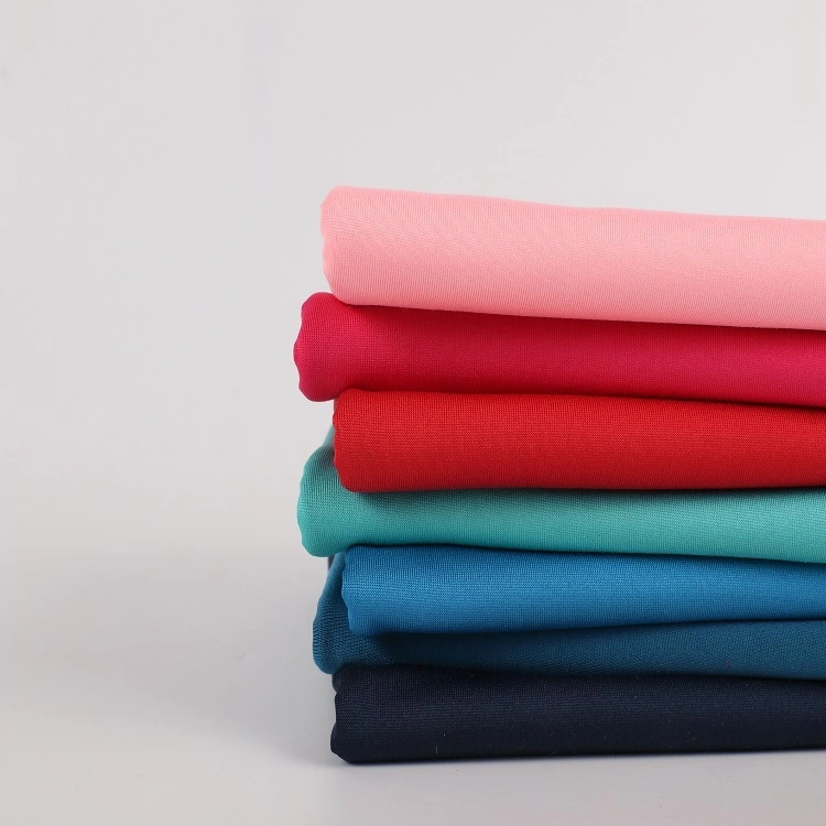 100D 140GSM lembut dan ramah kulit 95% poliester 5% spandeks elastane rajutan kain jersey tunggal untuk piyama pakaian dalam 1