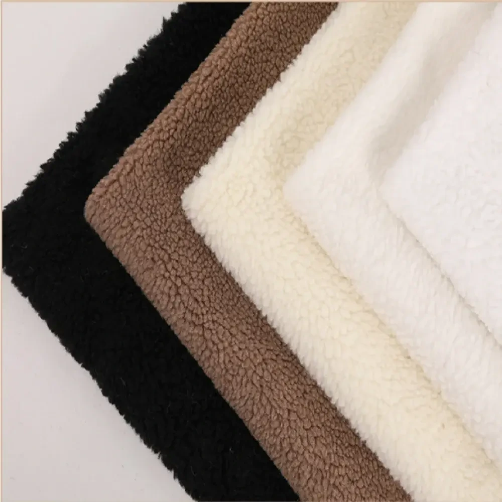 thick 100 polyester knit faux fleece sherpa fabric 1