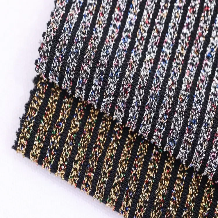 Kain Rib Glitter Lurex Poliester untuk Gaun 1
