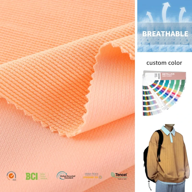 2025 Nueva llegada Tejido elástico de poliéster 7% spandex de tejido jacquard 93% alto para ropa deportiva 1
