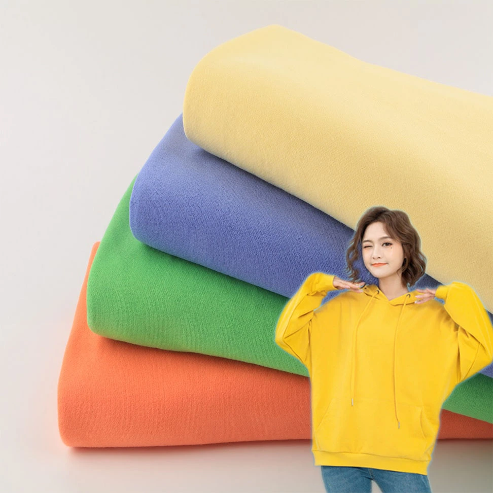 Hot Sale Knit 43 Polyester 57 Cotton 280GSM Fleece Terry Fabric for Sweatshirt and Pants 1