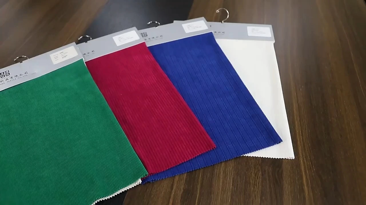 Tela de sofá de chenilla gruesa de fábrica Shaoxing, tela de terciopelo a rayas de poliéster y LICRA para pantalones de pierna recta 1