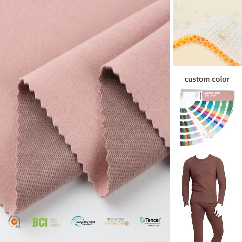 Wholesale 100% Polyester Fabric Warm Brush Fleece Thermal Insulation Jersey Jacket Lining Free Sample from Manufacturer 1
