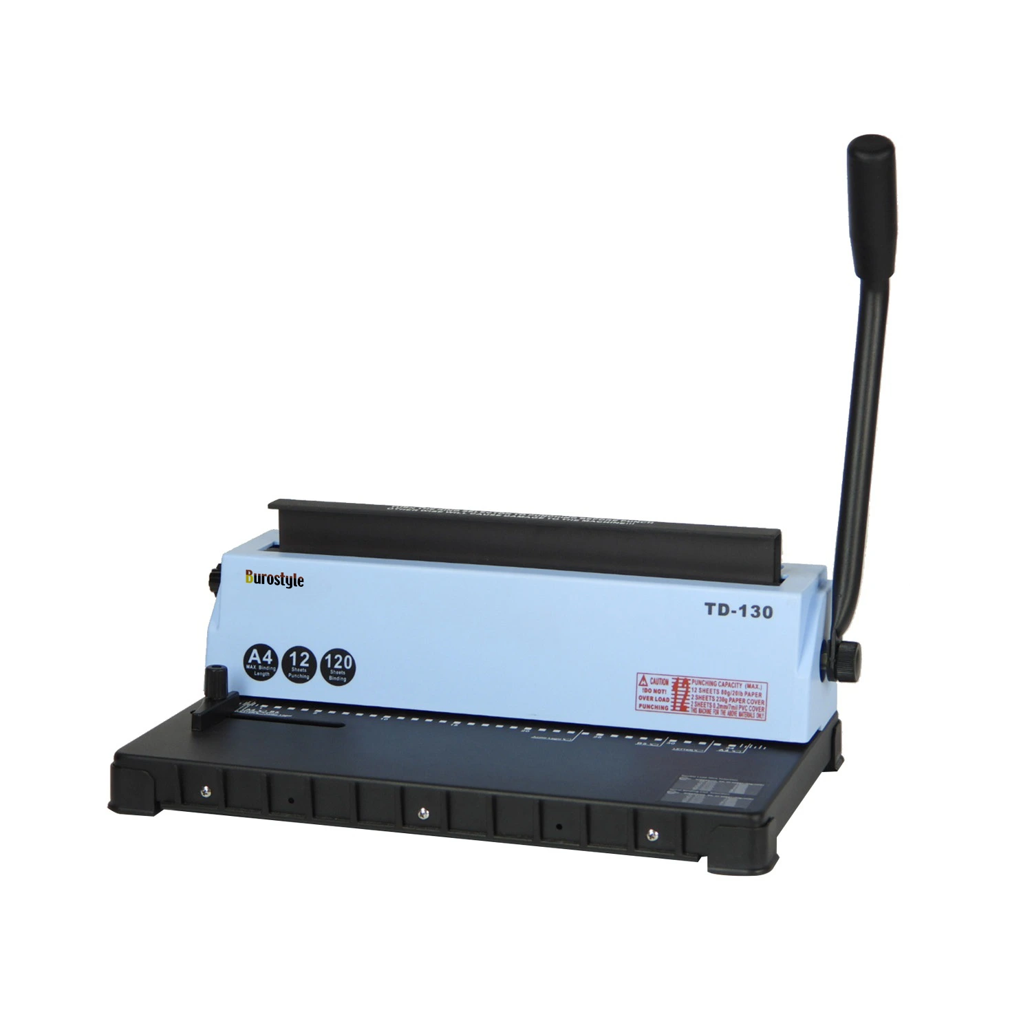 Burostyle TD-130 Machine à relier les fils, classeur A4 double fil, capacité de 120 feuilles, 34 trous, pas 3:1 1
