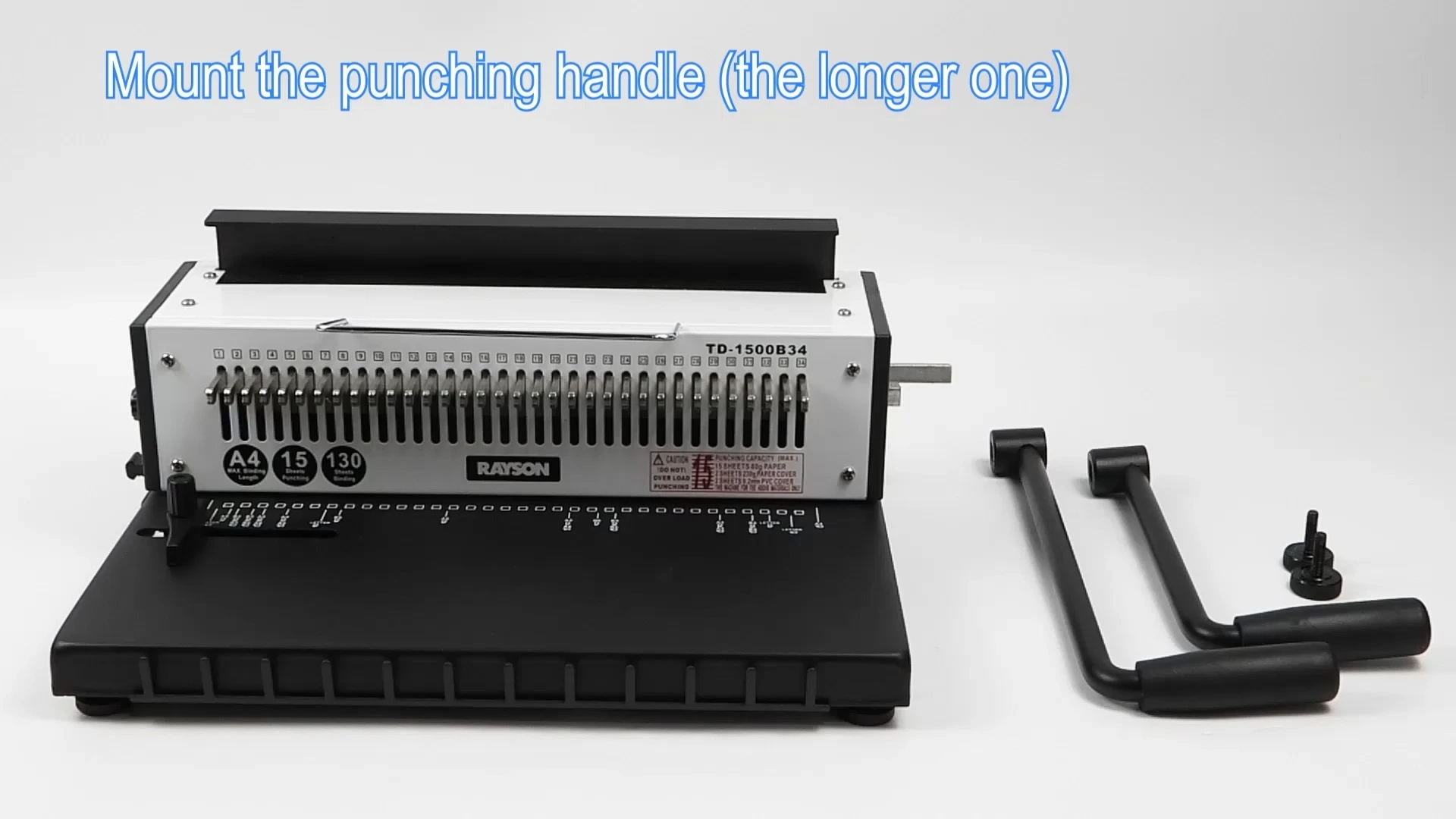 BUROSTYLE TD-150 0B34 Machine à relier à fil, pas 3:1 avec trous carrés, capacité de perforation de 15 feuilles, reliure de 130 feuilles et construction métallique robuste pour format A4 1