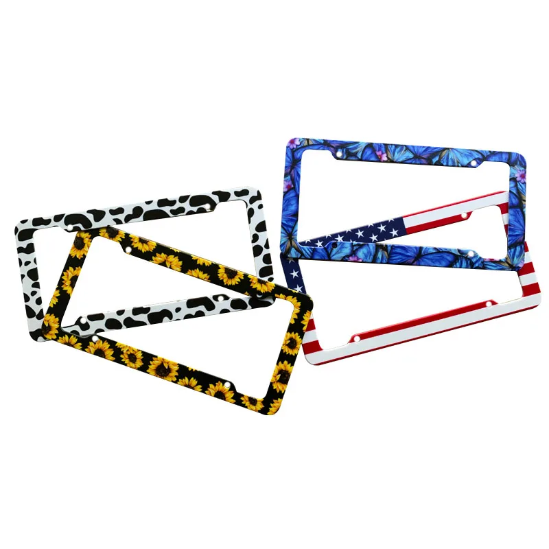 Usa Standard Metal License Plate Frame Full Image Uv Printed 5