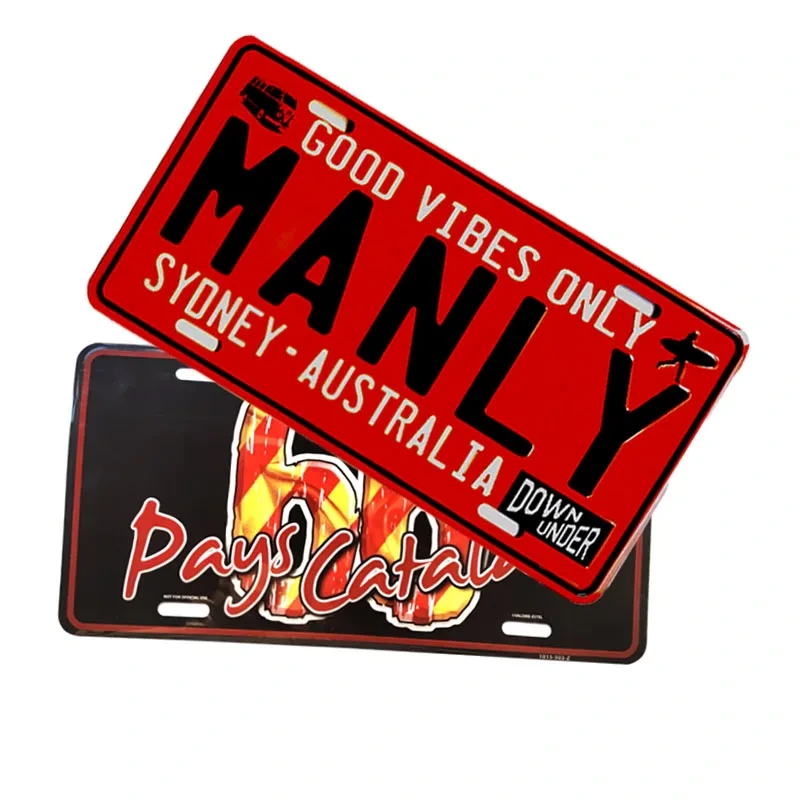 Custom Design Raising Logo Aluminum Decor Car License Plate 1