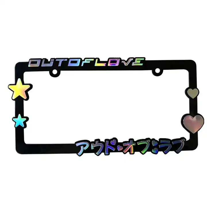 Argent doré estampage à chaud Logo voiture plaque d'immatriculation cadre plaque d'immatriculation support de cadre couverture en gros cadre d'immatriculation-1725517240923925 1