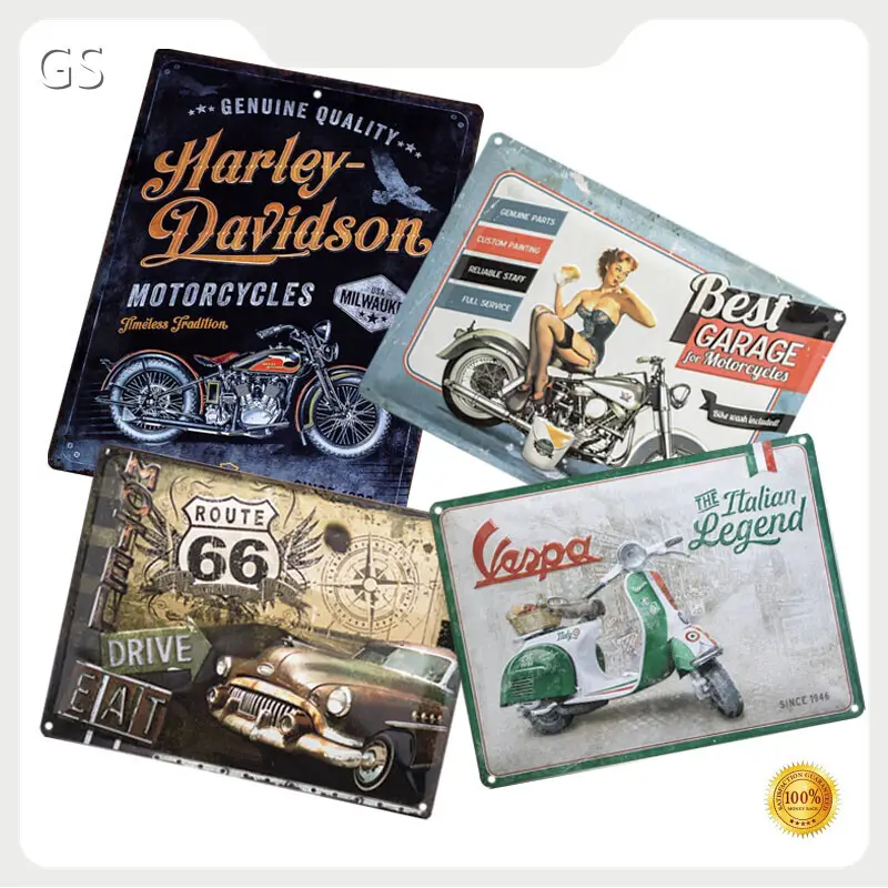 Hot Custom Made Metal Signs 1pc/oppbag GS Brand 1