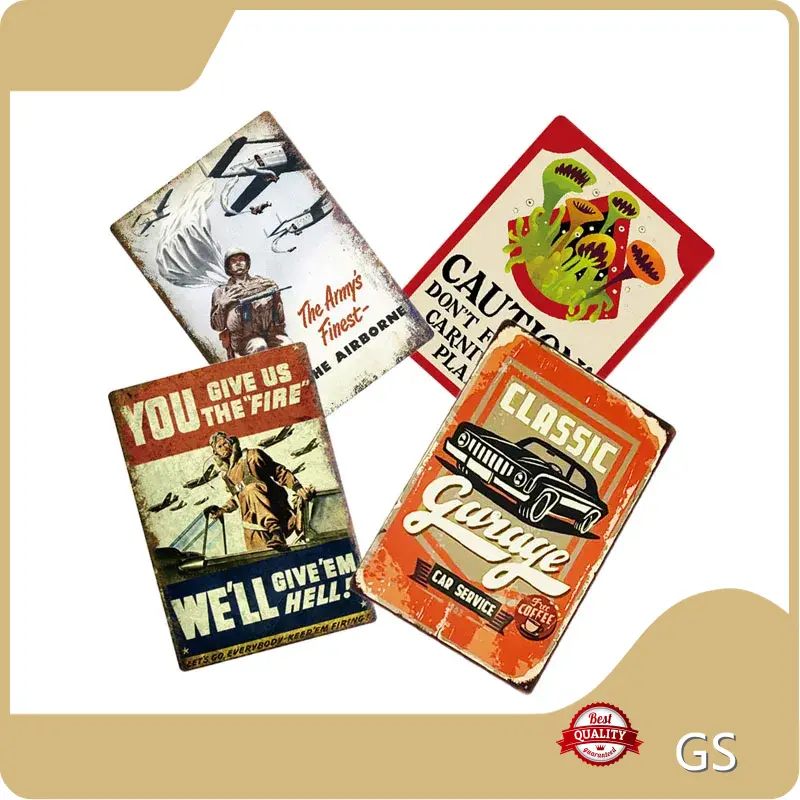 OEM Custom Tin Signs GS Embossed Or Flat 1