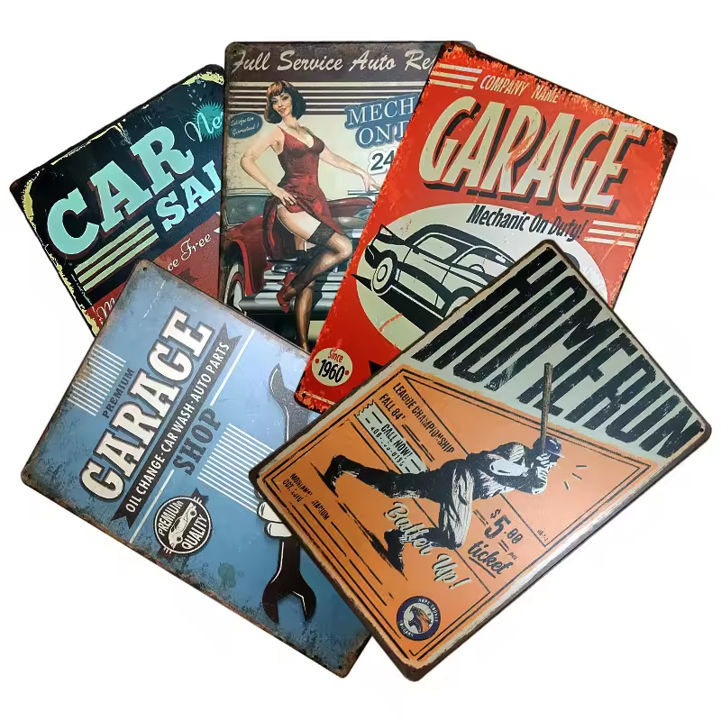 Letrero de metal personalizado, cartel decorativo Vintage para garaje, placa de hojalata de metal Retro, carteles de metal Vintage personalizados, letrero de estaño 1
