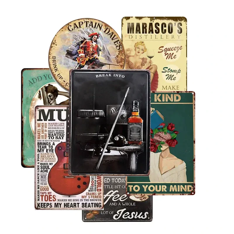 Panneau métallique avec Logo surélevé, conception personnalisée, panneau métallique Vintage 1