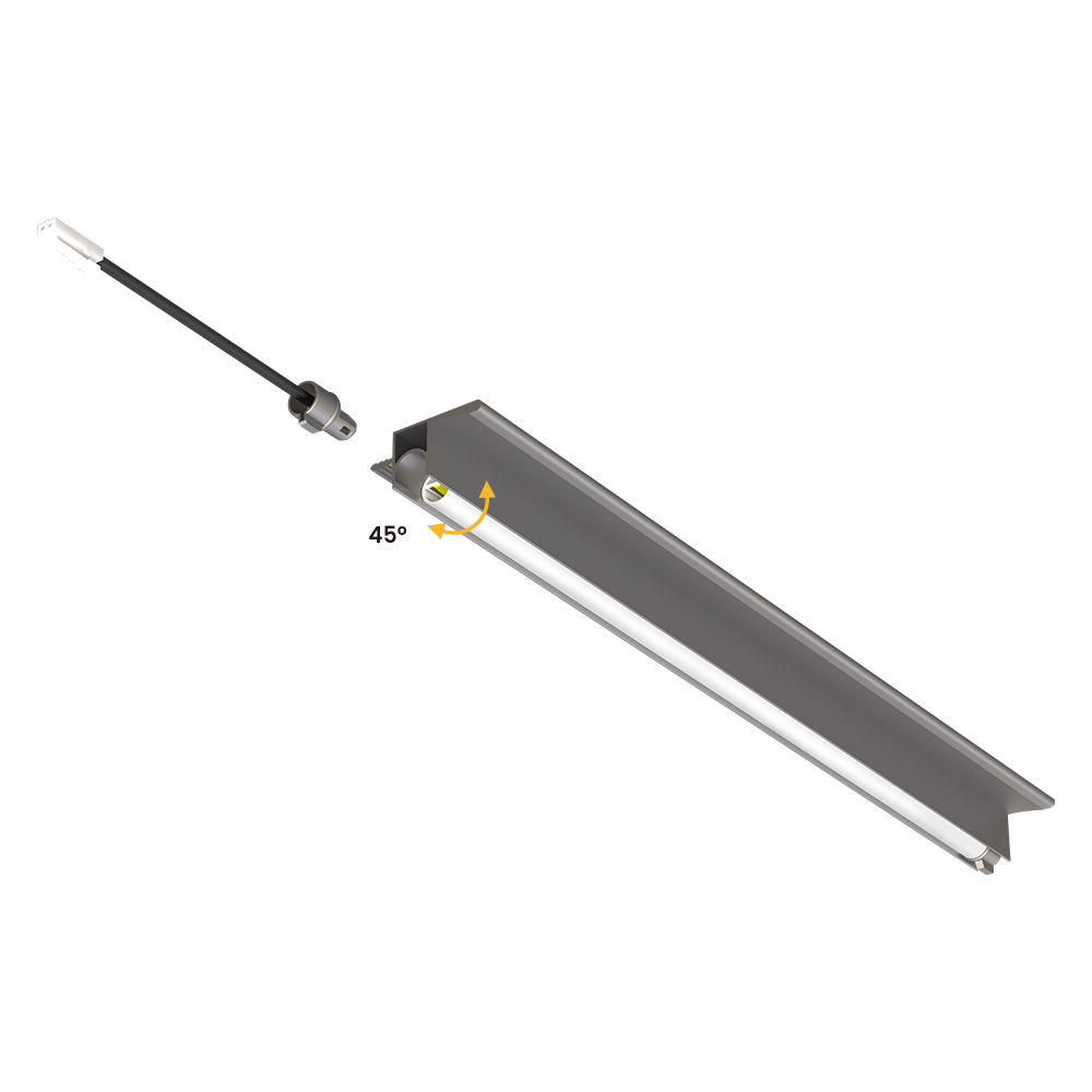 Đèn tuyến tính âm tường có tay cầm xoay, 24V, Đơn sắc / Nhiều màu trắng, Dưới tủ 1