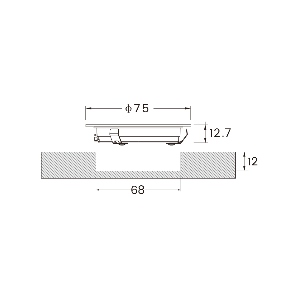 Downlight, 24V, Monochrome Ø 75 mm 2