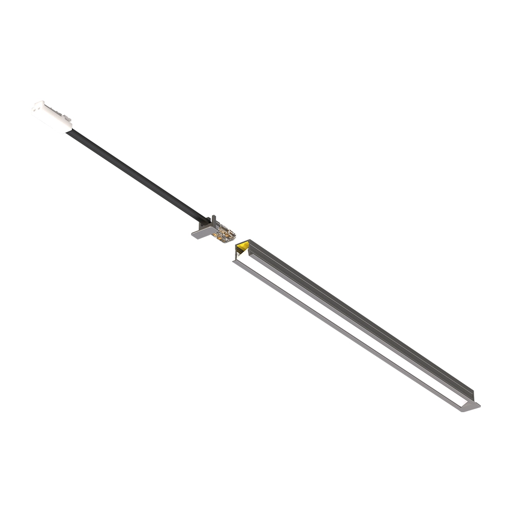 Luz lineal, 24 V, monocromática/multiblanca, empotrada en el medio 1