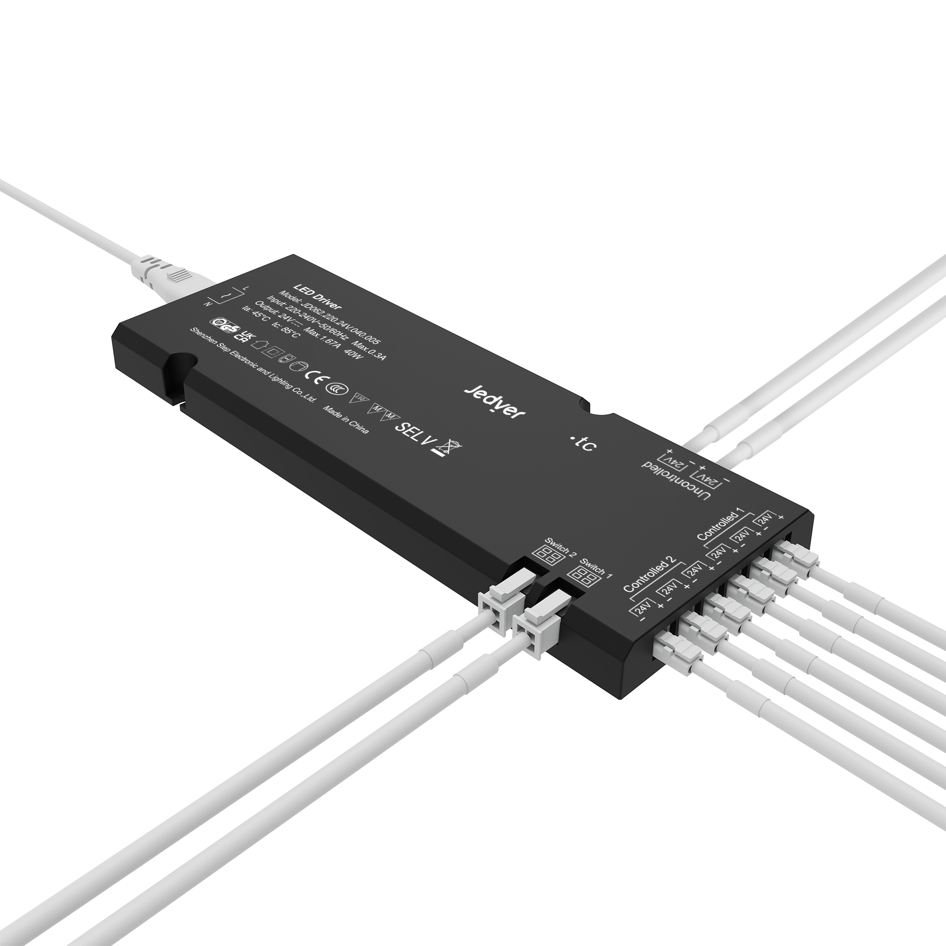 Controlador LED integrado, 17 mm, 220~240 V, 40 W, 24 V 2