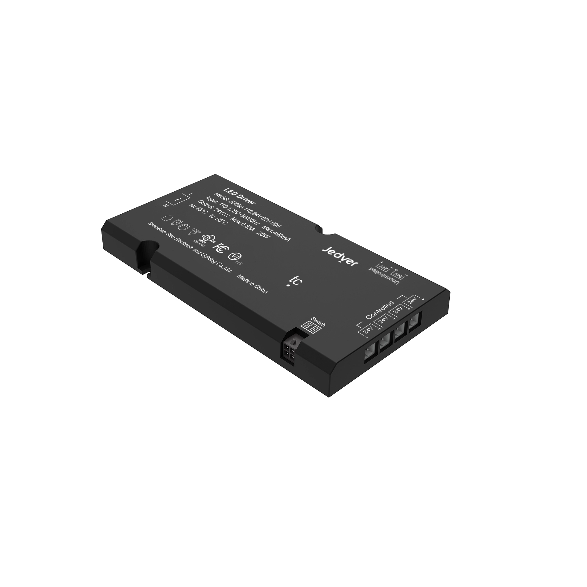 Controlador LED integrado, 15 mm, 110~120 V, 20 W, 24 V 1
