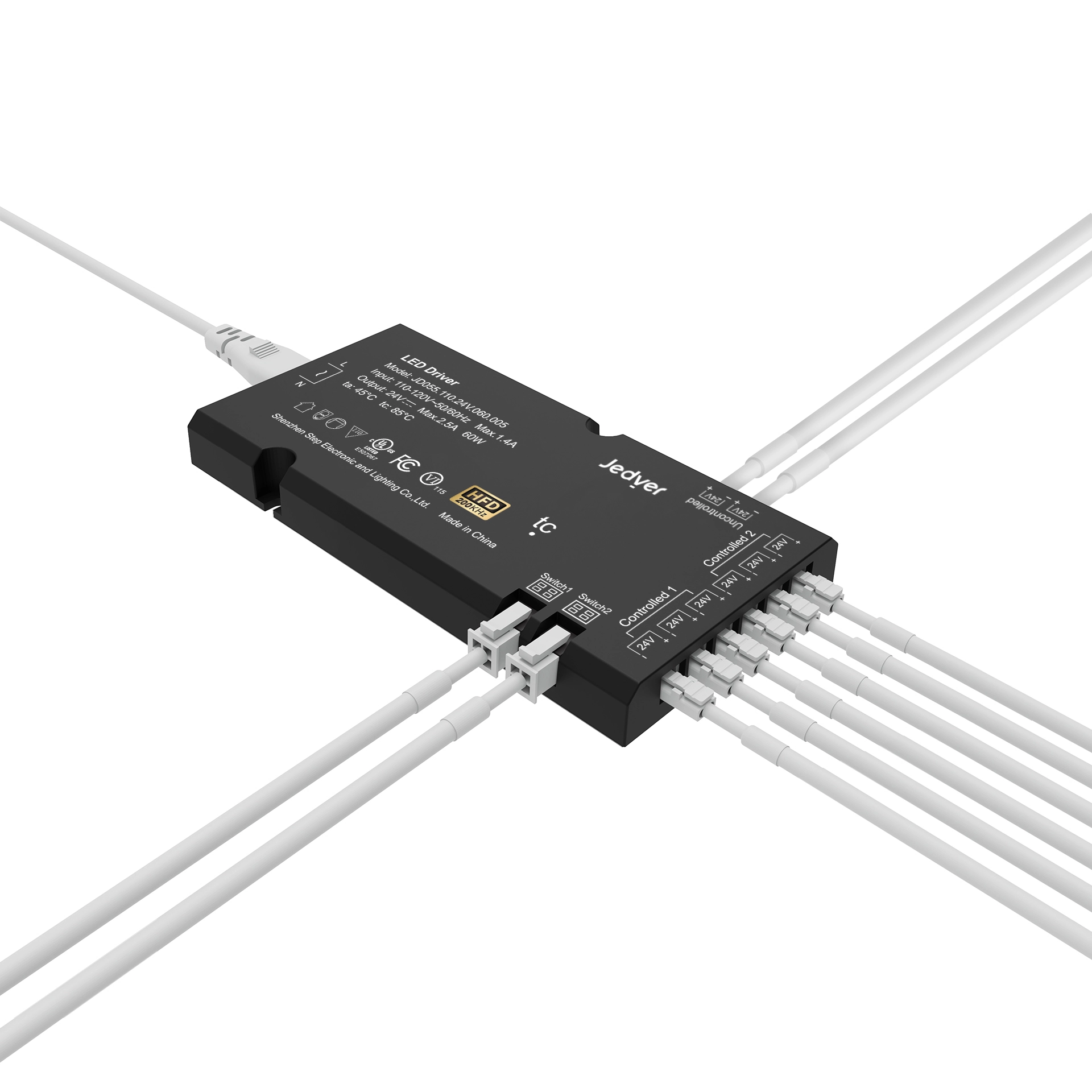 JEDVER Integrated LED Driver, 17mm, 220~240V, 60W, 24V 1