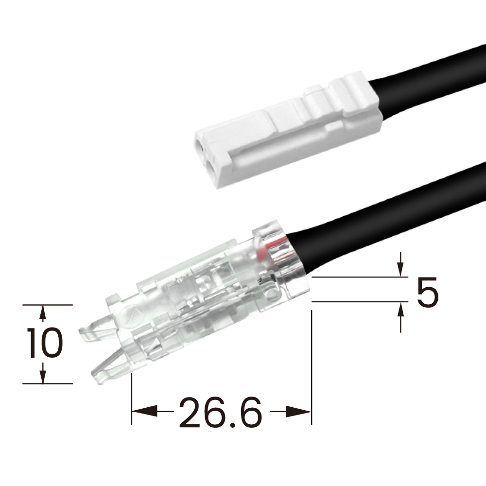 1 connecting cable 2 m incl.  clip connector (2-pin) 5 mm, 24V 1