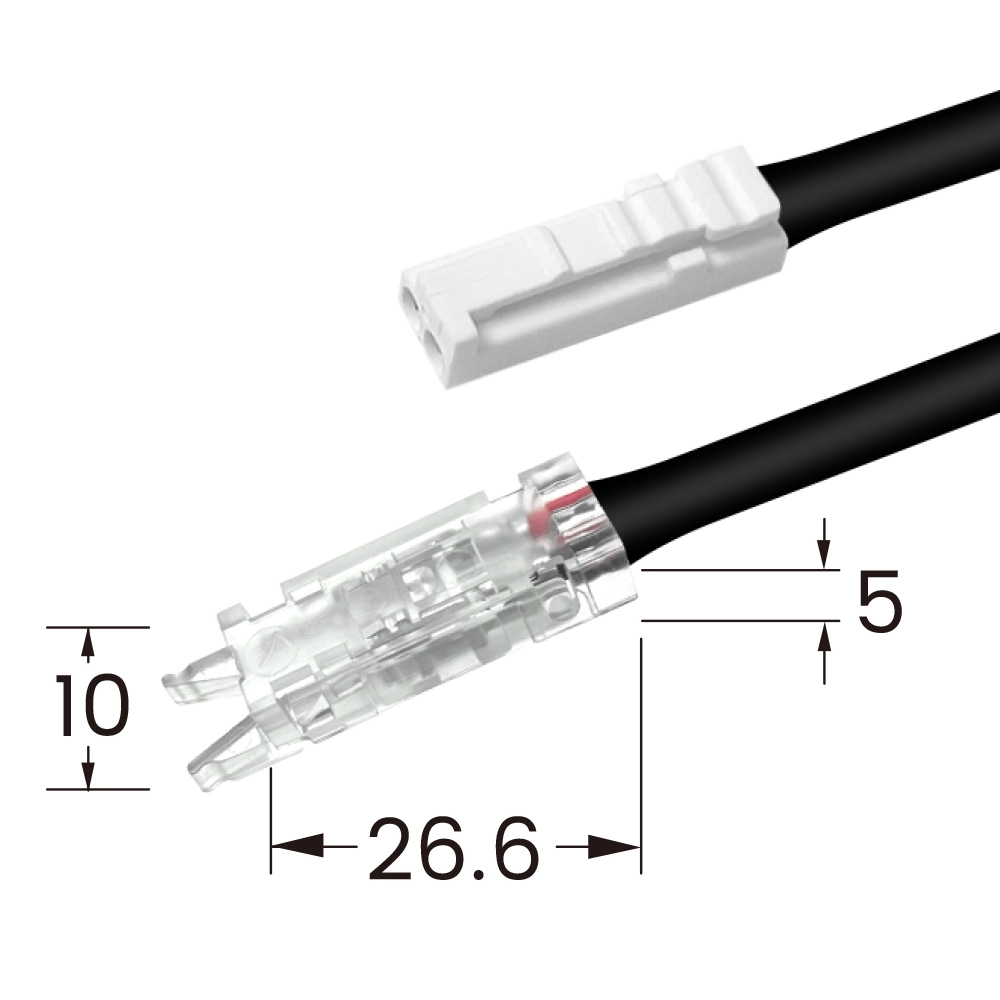 1 connecting cable 2 m incl.  clip connector (2-pin) 5 mm, 24V 1