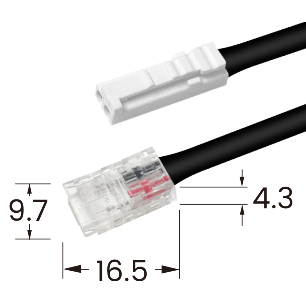 1 สายเชื่อมต่อ 2 ม. รวม ขั้วต่อแบบคลิป (2 ขา) 8 มม. 24V 1