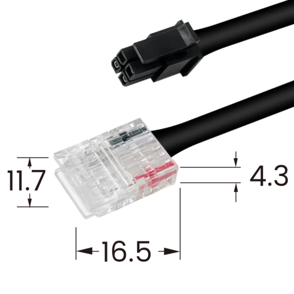 1 connecting cable 2 m incl.  clip connector (3-pin) 10 mm, 24V 1