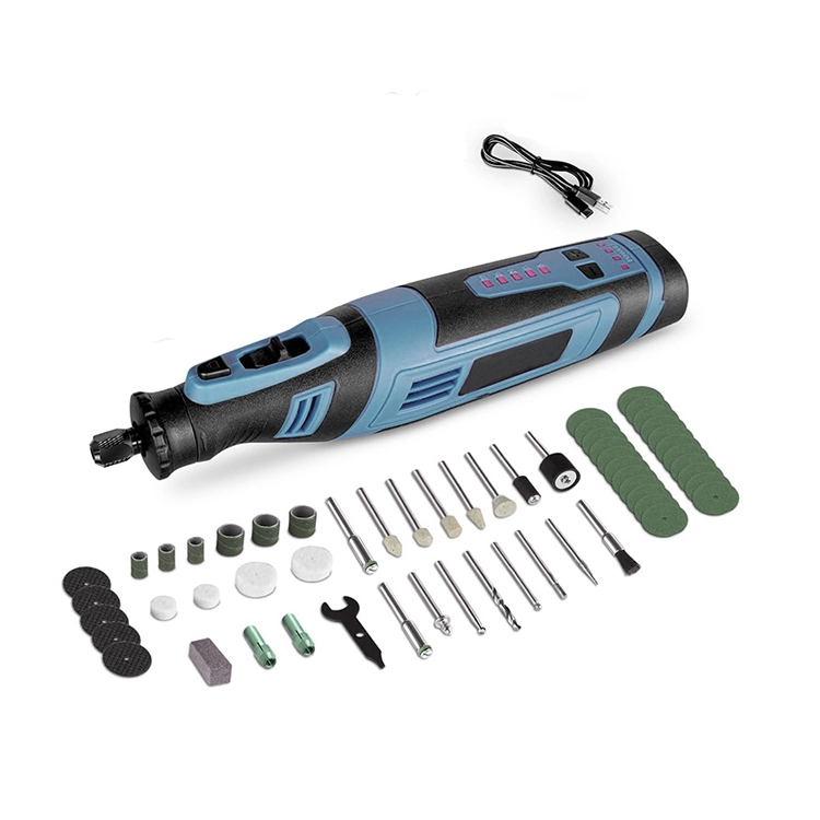 8V cordless rotary tool with 30000RPM speed and 5 adjustable settings