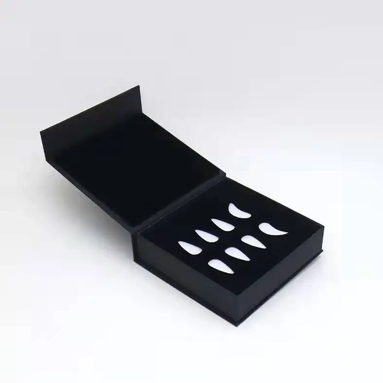 Custom Cosmetic Box Packaging Black Gold Hot Stamp Nails Packaging Box 1