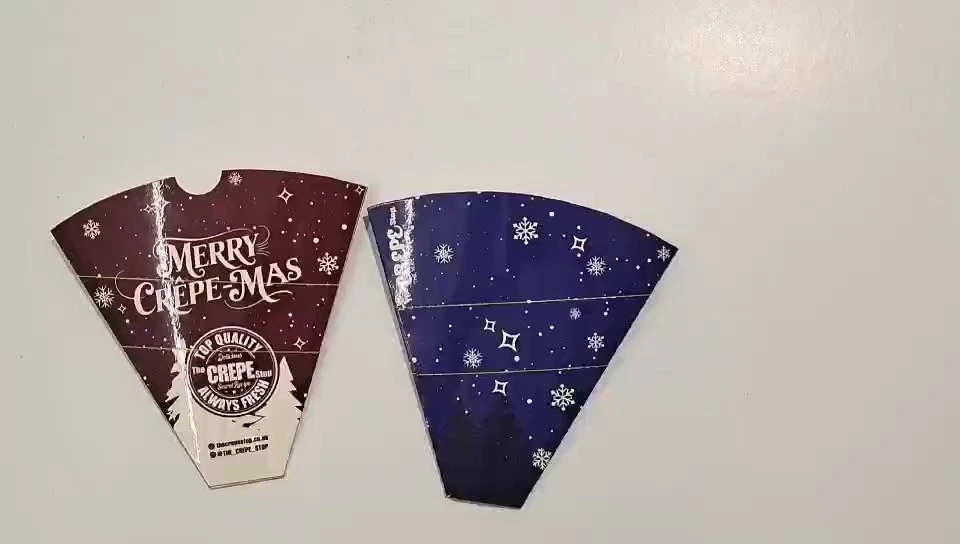 Customized Size French Fries Paper Crepe Cones High Quality Disposable Crepe Holder -Food Grade Printing Paper Cones 1