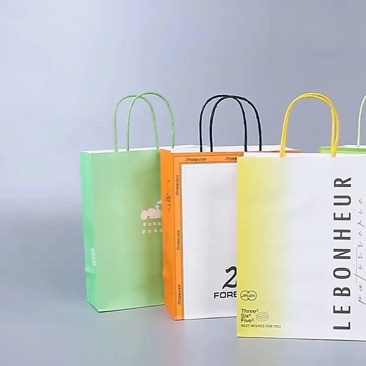 Custom Best Price Eco-friendly Recycled Takeaway Twisted Handle Milk Tea Kraft Packaging Coffee Paper Bags With Handle 1