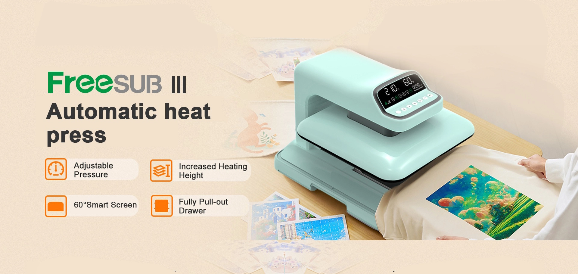 Freesub Automatic 15*15 Heat Press Machine for T shirt 1