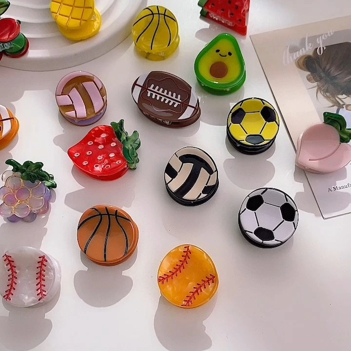 Colorful and Creative Fruit and Sports Ball Themed Hair Clips for Everyday Wear 1